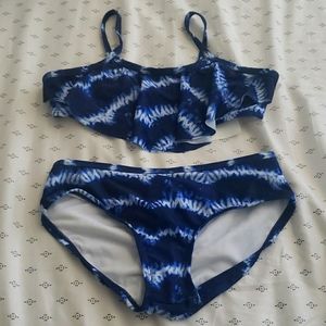NWT 2 piece swim suit girls L (10-12)